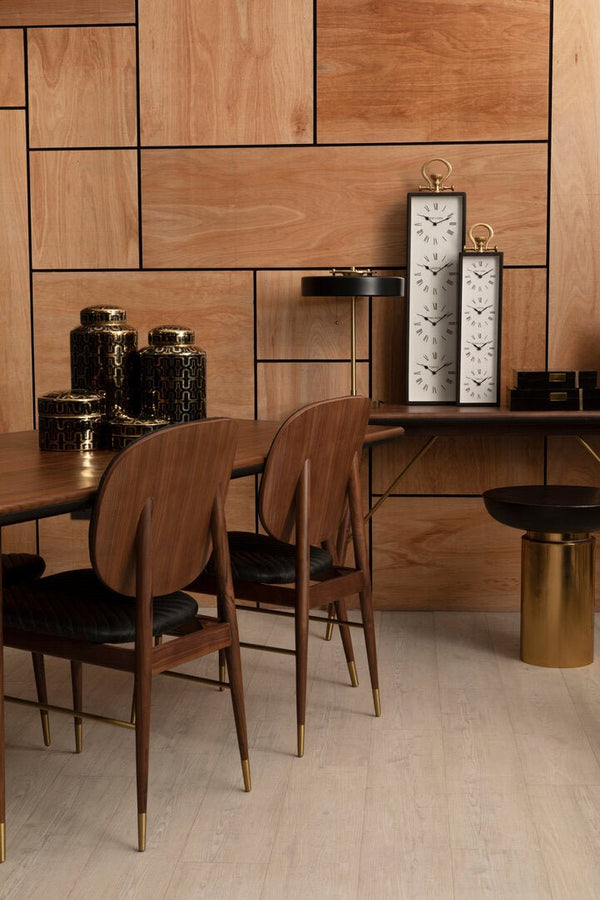 Kensington Townhouse Black and Gold Side Table with Column Base - Canwell Interiors Limited - Xshowhome