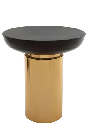 Kensington Townhouse Black and Gold Side Table with Column Base - XShowhome Limited - Xshowhome