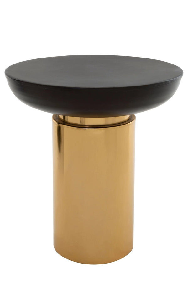 Kensington Townhouse Black and Gold Side Table with Column Base - XShowhome Limited - Xshowhome