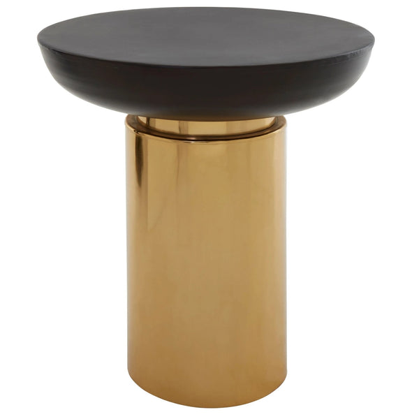 Kensington Townhouse Black and Gold Side Table with Column Base - XShowhome Limited - Xshowhome
