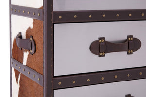 Kensington Townhouse Brown And White Cowhide Cabinet - Canwell Interiors Limited - Xshowhome