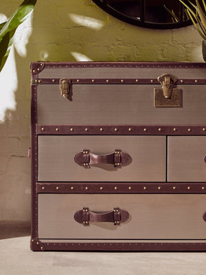 Kensington Townhouse Brown And White Cowhide Cabinet - Canwell Interiors Limited - Xshowhome