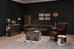 Kensington Townhouse Brown And White Cowhide Cabinet - Canwell Interiors Limited - Xshowhome