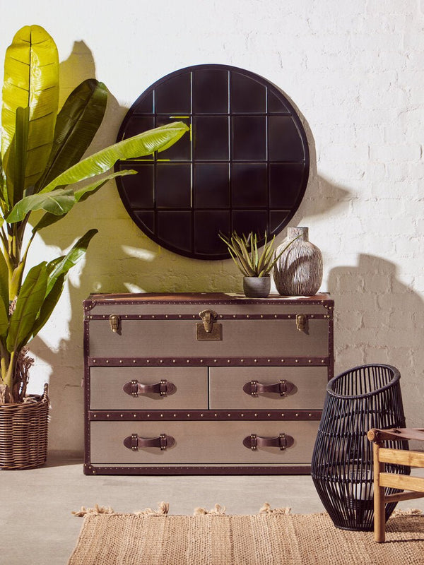 Kensington Townhouse Brown And White Cowhide Cabinet - Canwell Interiors Limited - Xshowhome