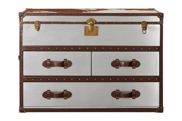 Kensington Townhouse Brown And White Cowhide Cabinet - XShowhome Limited - Xshowhome