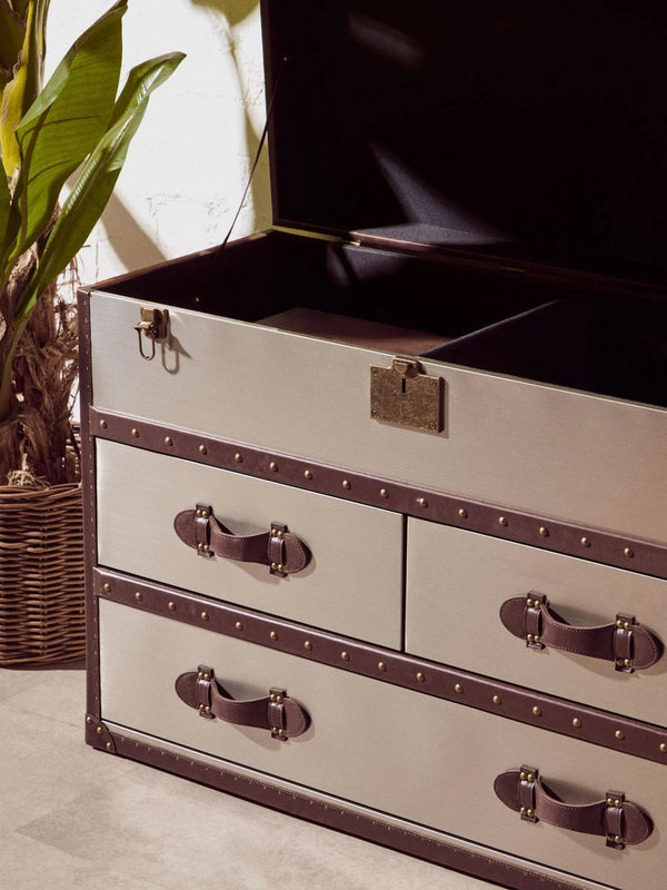 Kensington Townhouse Brown And White Cowhide Cabinet - XShowhome Limited - Xshowhome