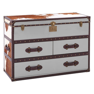 Kensington Townhouse Brown And White Cowhide Cabinet - XShowhome Limited - Xshowhome