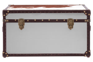 Kensington Townhouse Brown And White Genuine Cowhide Storage Trunk - Canwell Interiors Limited - Xshowhome