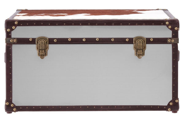 Kensington Townhouse Brown And White Genuine Cowhide Storage Trunk - Canwell Interiors Limited - Xshowhome