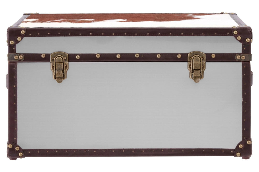 Kensington Townhouse Brown And White Genuine Cowhide Storage Trunk - XShowhome Limited - Xshowhome