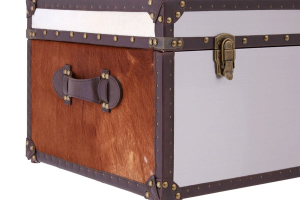 Kensington Townhouse Brown And White Genuine Cowhide Storage Trunk - XShowhome Limited - Xshowhome