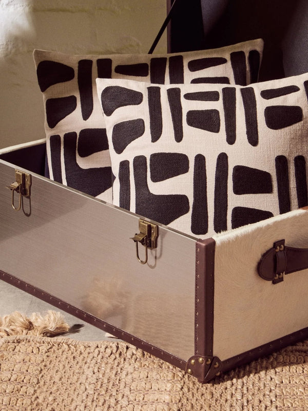Kensington Townhouse Brown And White Genuine Cowhide Storage Trunk - XShowhome Limited - Xshowhome