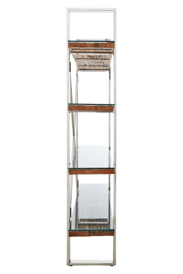 Kerala Natural Wood Four Tier Shelf Unit - Canwell Interiors Limited - Xshowhome