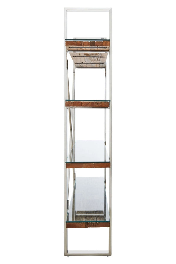 Kerala Natural Wood Four Tier Shelf Unit - XShowhome Limited - Xshowhome