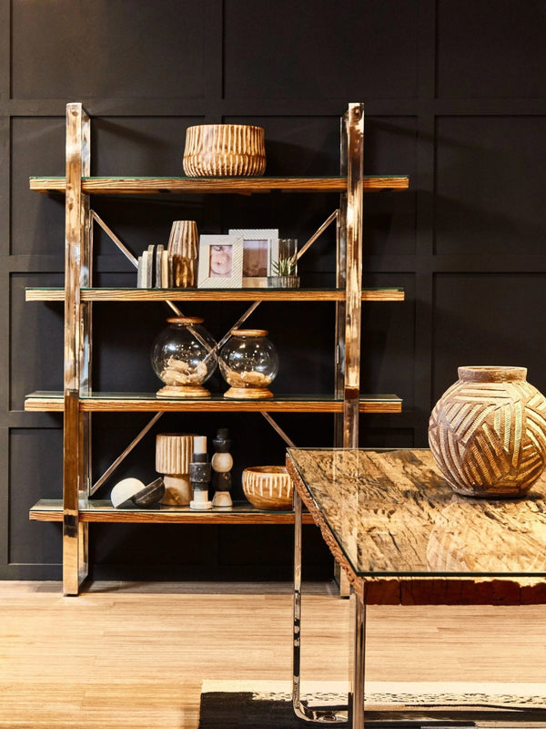 Kerala Natural Wood Four Tier Shelf Unit - XShowhome Limited - Xshowhome