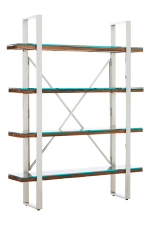 Kerala Natural Wood Four Tier Shelf Unit - XShowhome Limited - Xshowhome