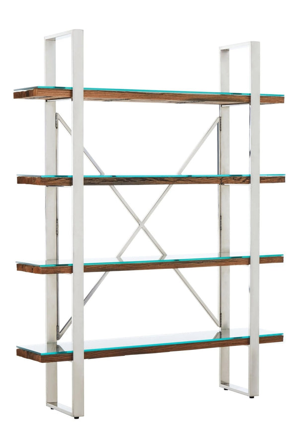 Kerala Natural Wood Four Tier Shelf Unit - XShowhome Limited - Xshowhome