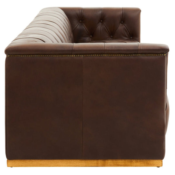 King Three Seater Modern Chesterfield Dark Brown Leather Sofa - Canwell Interiors Limited - Xshowhome