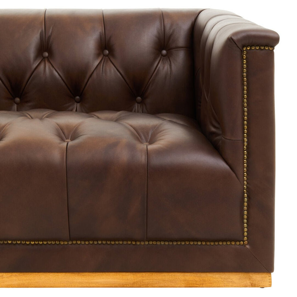 King Three Seater Modern Chesterfield Dark Brown Leather Sofa - Canwell Interiors Limited - Xshowhome