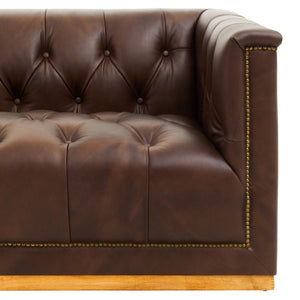 King Three Seater Modern Chesterfield Dark Brown Leather Sofa - Canwell Interiors Limited - Xshowhome
