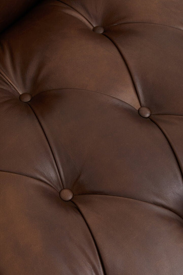 King Three Seater Modern Chesterfield Dark Brown Leather Sofa - Canwell Interiors Limited - Xshowhome
