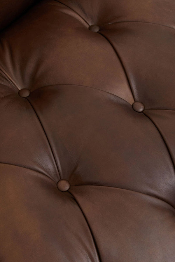 King Three Seater Modern Chesterfield Dark Brown Leather Sofa - XShowhome Limited - Xshowhome