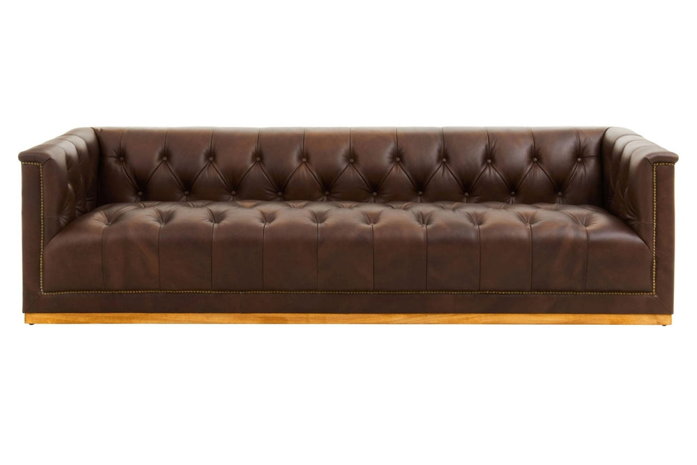 King Three Seater Modern Chesterfield Dark Brown Leather Sofa - XShowhome Limited - Xshowhome