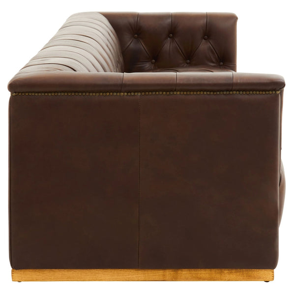 King Three Seater Modern Chesterfield Dark Brown Leather Sofa - XShowhome Limited - Xshowhome