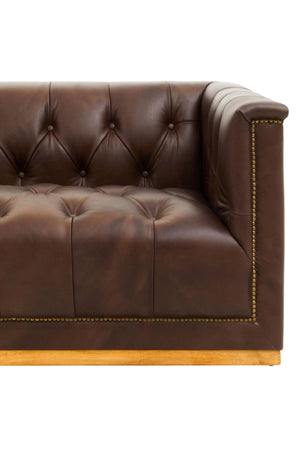 King Three Seater Modern Chesterfield Dark Brown Leather Sofa - XShowhome Limited - Xshowhome