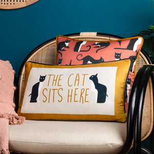 Kitta Sits Here 30x50 Feather Filled Cushion Ochre - XShowhome Limited - Riva
