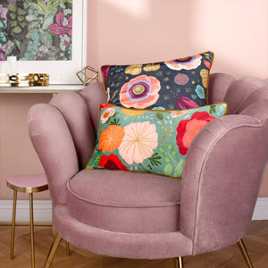 Km Bright Blooms 50x50 Piped Feather Filled Cushion - Canwell Interiors Limited - Riva