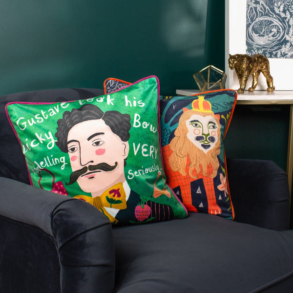 Km Gustave 43x43 Piped Feather Filled Cushion - Canwell Interiors Limited - Riva