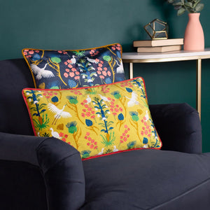 Km Herons 30x50 Ochre Piped Feather Filled Cushionase - XShowhome Limited - Riva