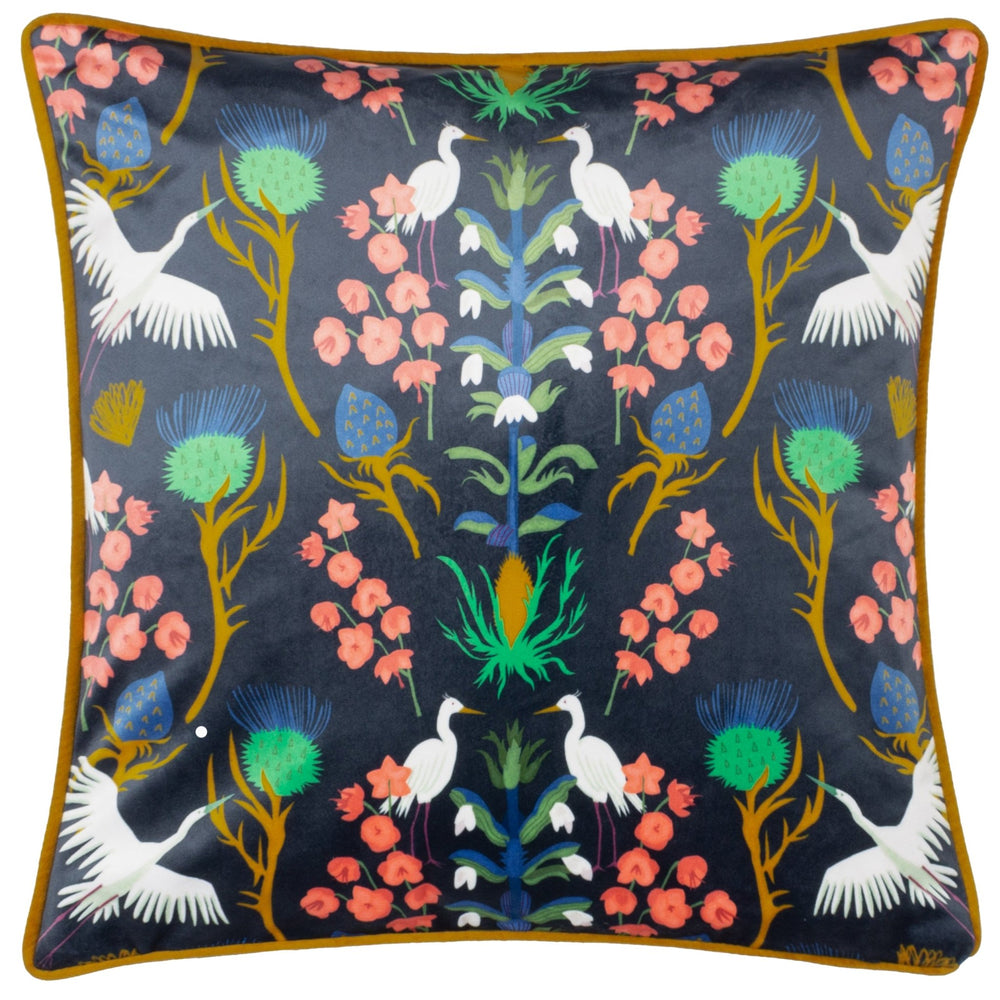 Km Herons 43x43 Blue Piped Feather Filled Cushionase - Canwell Interiors Limited - Riva