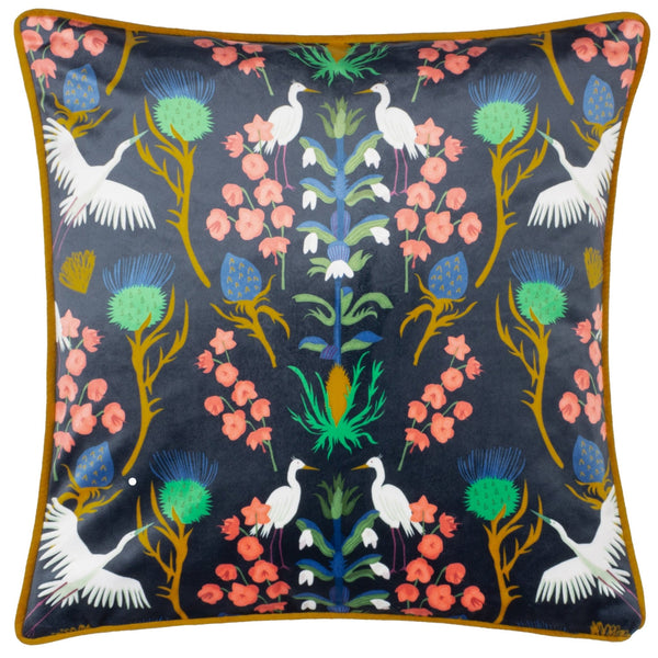 Km Herons 43x43 Blue Piped Feather Filled Cushionase - Canwell Interiors Limited - Riva