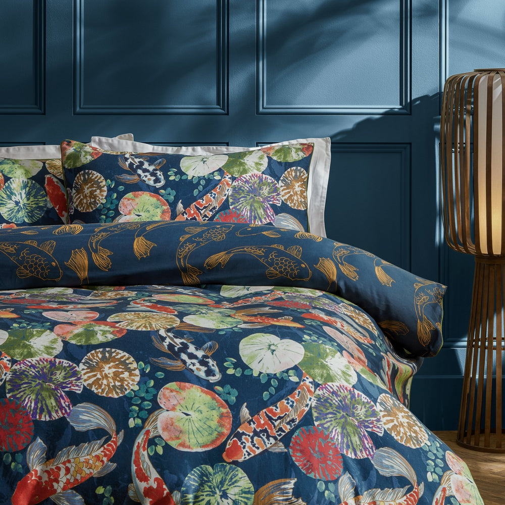 Koi Pond King Size Duvet Set Midnight - Canwell Interiors Limited - Riva