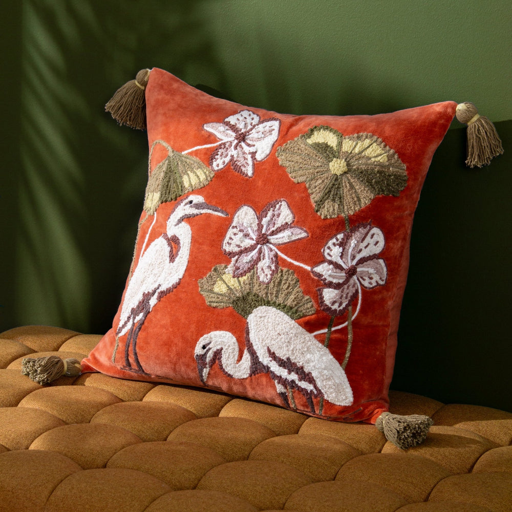 Kushiro 50x50 Feather Filled Cushion Coral - Canwell Interiors Limited - Riva