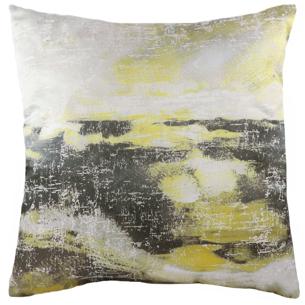 Landscape 43x43 Feather Filled Cushion Dark Grey/ochre - Canwell Interiors Limited - Riva