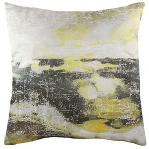 Landscape 43x43 Feather Filled Cushion Dark Grey/ochre - Canwell Interiors Limited - Riva