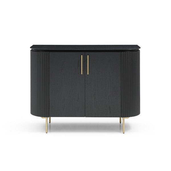Lantine 2 Door Cabinet - Black Oak & Brass - XShowhome Limited - Tommy Franks