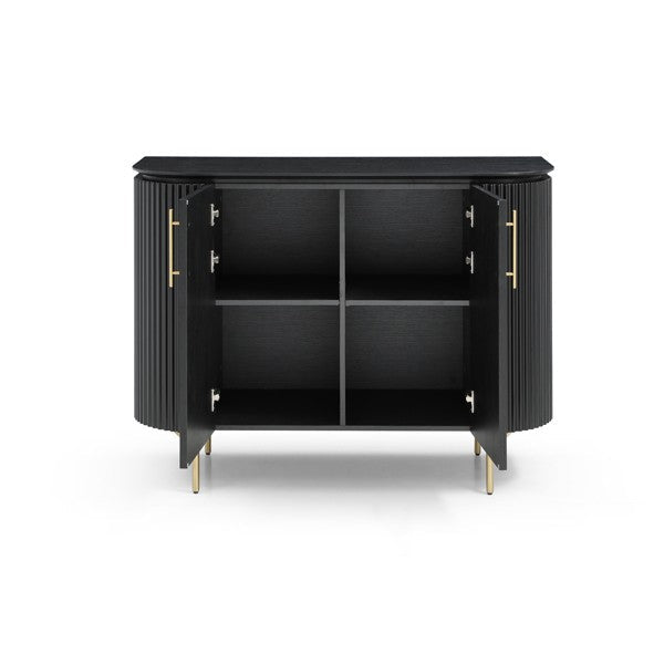 Lantine 2 Door Cabinet - Black Oak & Brass - XShowhome Limited - Tommy Franks