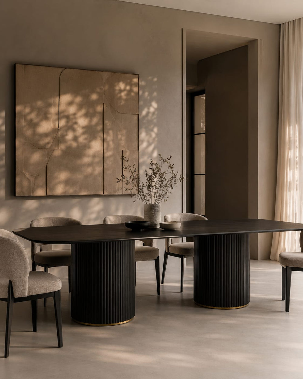 Lantine 280 Dining Table - Black Oak & Brass - XShowhome Limited - Tommy Franks