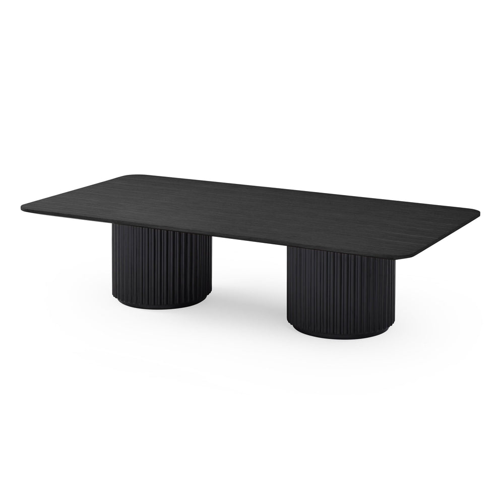 Lantine Coffee Table - Double Pedestal - Black Oak & Lacquer - XShowhome Limited - Tommy Franks