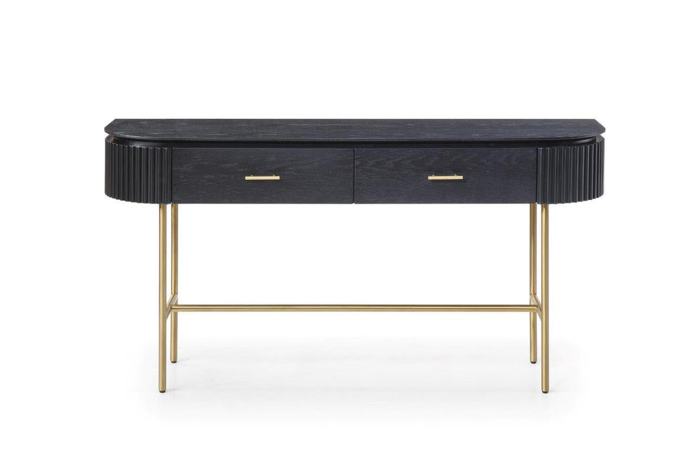 Lantine Console Table - Black Oak & Brass - XShowhome Limited - Tommy Franks
