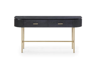 Lantine Console Table - Black Oak & Brass - Tommy Franks