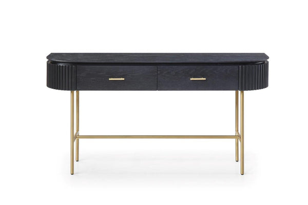Lantine Console Table - Black Oak & Brass - Tommy Franks