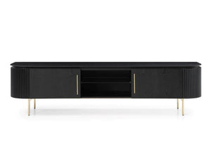 Lantine TV Unit - Black Oak & Brass - Tommy Franks