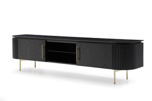 Lantine TV Unit - Black Oak & Brass - Tommy Franks
