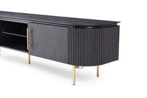 Lantine TV Unit - Black Oak & Brass - Tommy Franks