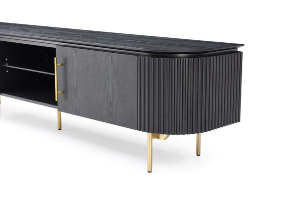 Lantine TV Unit - Black Oak & Brass - Tommy Franks